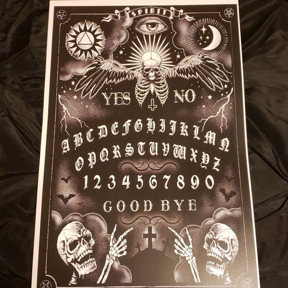 Too Fast Ouija Skeleton Sun Spirit Board 11"x17" Tattoo Art Lithograph Art Print - Picture 2 of 5